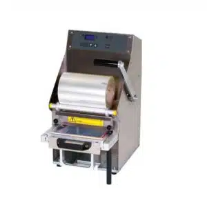 Conditionnement et emballage, operculeuse barquette multiform semi-automatique avec tiroir coulissant