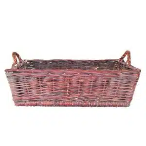 Panier à huîtres osier brut avec 2 poignées, L 500 x P 400 x H 150 mm