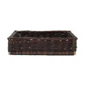 Corbeille de présentation, ovale osier non ecorcé avec poignées, L 600 x P 400 x H 150 mm