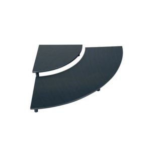 Présentoir quart de rond niveaux, en polyéthylène, pour vitrine profondeur 700 mm, repère G4