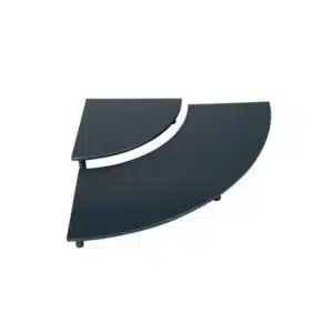 Présentoir quart de rond niveaux, en polyéthylène, pour vitrine profondeur 700 mm, repère G4