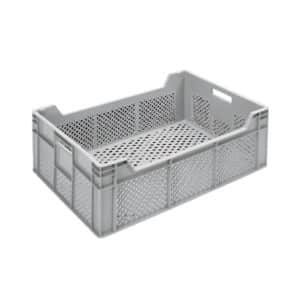 Bac de stockage, HDPE, gris, L 600 x P 400 x H 220 mm