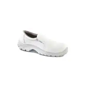 Mocassin blanc de sécurité en cuir, blanche