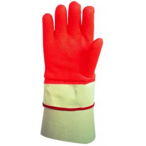 Gant de protection froid, caoutchouc PVC, orange/blanche