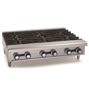 Feux vifs à gaz pour comptoir en inox 2 feux longueur 610 mm