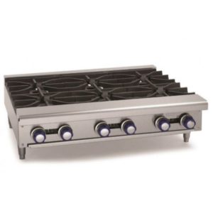 Feux vifs à gaz pour comptoir en inox 6 feux 8 Kw largeur 914mm
