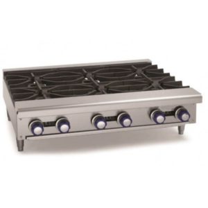 Feux vifs à gaz pour comptoir en inox 10 feux 82 Kw