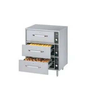 Tiroir chauffant standard sur pieds en inox réglables de 152 mm en option