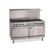 Fourneau 10 feux vifs sur 2 fours à gaz de 10kW