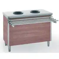 Meuble de pré-tri central en acier inoxydable hauteur 900 mm