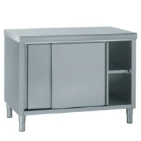 Meuble inox central porte coulissante avec caisse profondeur 760 mm