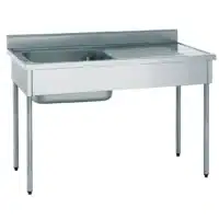 Plonge démontable avec dosseret 1 bac égouttoir à droite largeur 700 mm