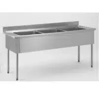Plonge démontable sans étagère adossée 3 bacs L 1900 x l 700 x H 900 mm