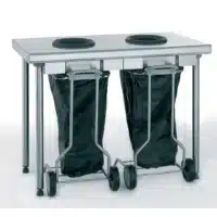 Table de pré-tri centrale en acier inoxydable hauteur 900 mm