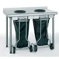 Table de pré-tri murale à dosseret en acier inoxydable hauteur 1000 mm