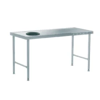 Table de tri avec départ en angle à droite acier inoxydable L 1600 mm