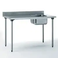 Table du chef sans robinet à dosseret bac à droite largeur 700 mm
