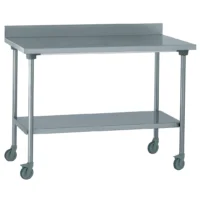 Table sur roues en acier inoxydable centrale largeur 700 mm