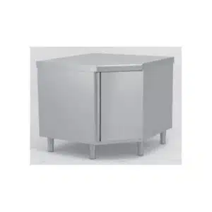 Meuble d’angle inox, largeur 1000 mm