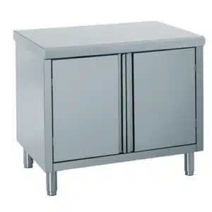 Meuble d’angle inox, largeur 1000 mm