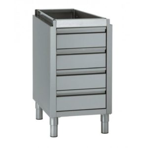 Meuble 1 tiroir à bouteilles + 1 tiroir avec bac GN 1/1 150 mm, sans dessus, longueur hors-tout 492 mm