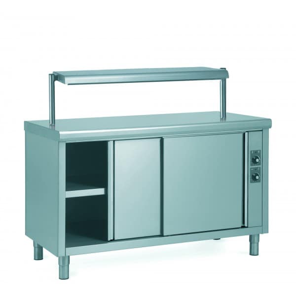Etagère neutre 1 niveau pour meubles chauffants, en inox, hauteur 360 mm
