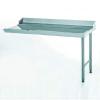 Table de glissement avec plage arrière et dosseret sur-mesure acier inoxydable 2 pieds largeur 761 à 800 mm