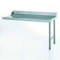 Table de glissement avec plage arrière et dosseret sur-mesure acier inoxydable 4 pieds largeur 761 à 800 mm