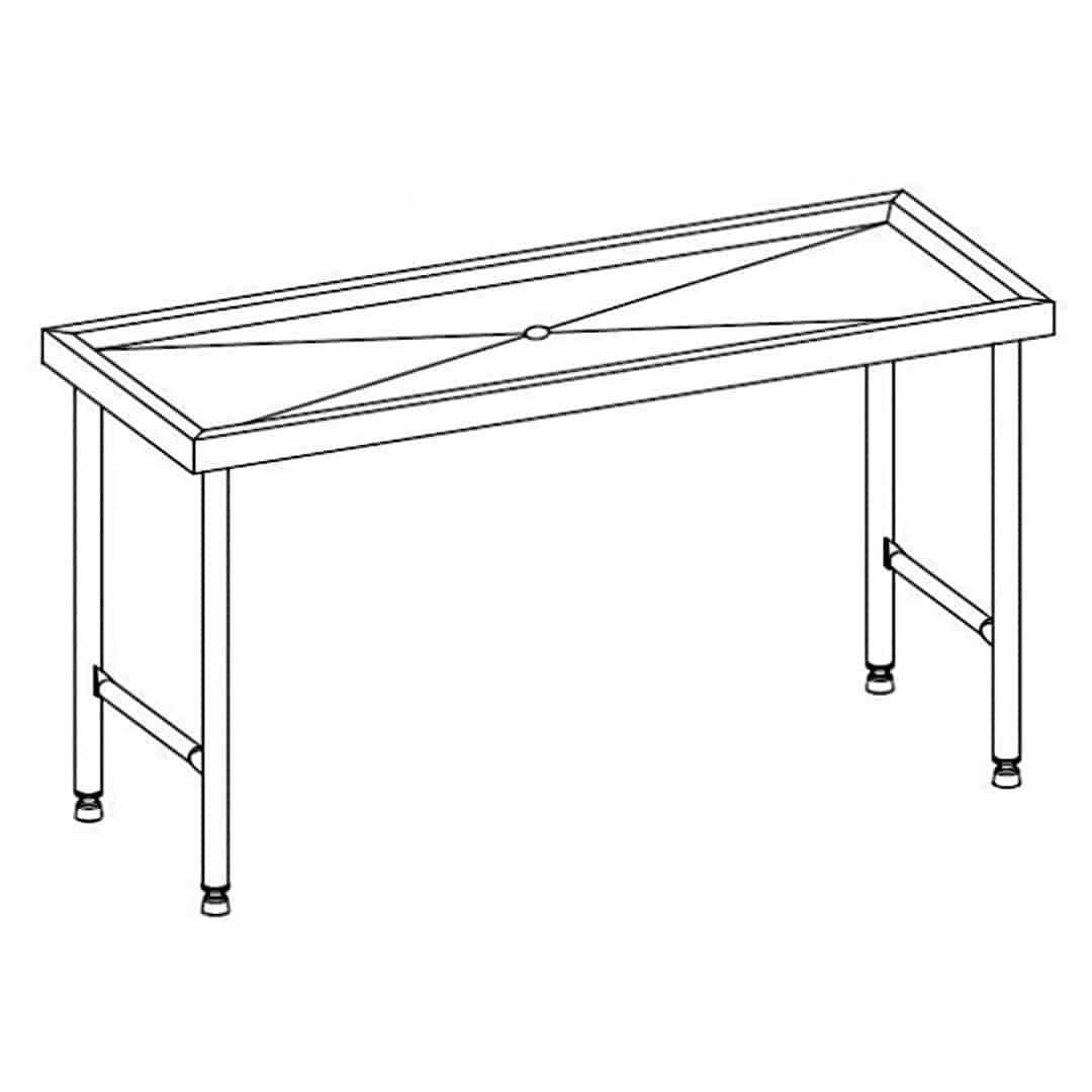 Table de tri sur-mesure en acier inoxydable 4 pieds largeur 1001 à 1200 mm