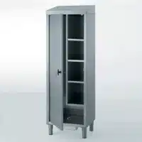 Armoire à fond en pointe de diamant pour produits d’entretien et balais avec séparation verticale