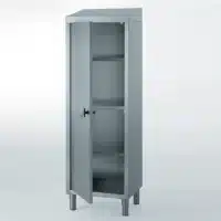 Armoire à fond plat pour produits d’entretien et balais sans séparation