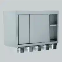 Armoire suspendue portes coulissantes 5 bacs GN 1/3 acier inoxydable largeur 400 mm