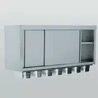 Armoire suspendue portes coulissantes 7 bacs GN 1/3 acier inoxydable largeur 400 mm
