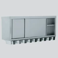 Armoire suspendue portes coulissantes 9 bacs GN 1/3 acier inoxydable largeur 400 mm
