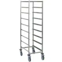 Chariot à 8 niveaux horizontaux acier inoxydable pour casiers à vaisselle P 630 mm