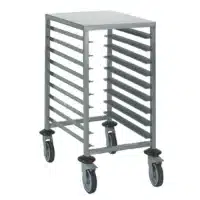 Chariot à glissière euronorme acier inoxydable alimentaire 9 niveaux H 900 mm