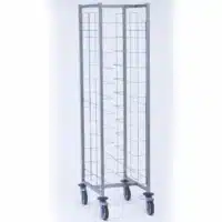 Chariot cafétéria acier inoxydable 1 x 12 niveaux entrée sens largeur H 1790 mm