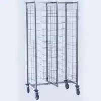 Chariot cafétéria acier inoxydable 2 x 12 niveaux entrée sens largeur H 1790 mm