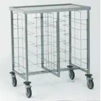 Chariot cafétéria acier inoxydable 2 x 6 niveaux avec tablette supérieure H 1040 mm