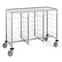 Chariot cafétéria acier inoxydable 3 x 6 niveaux avec tablette supérieure H 1040 mm