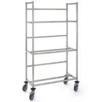 Chariot pour stockage des casiers sur la tranche acier inoxydable P 500 mm