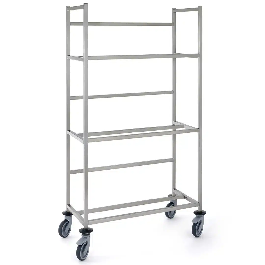 Chariot pour stockage des casiers sur la tranche acier inoxydable P 500 mm