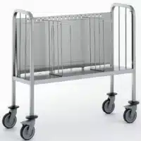 Chariot soudé acier inoxydable avec plate-forme rehaussée 200 assiettes H 1000 mm