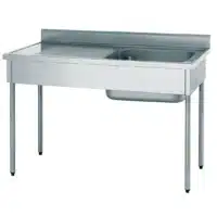 Plonge démontable avec dosseret 1 bac égouttoir à gauche largeur 700 mm