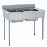Plonge démontable avec dosseret 2 bacs largeur 700 mm