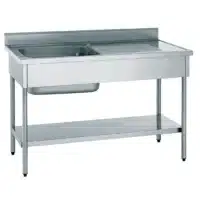 Plonge démontable avec étagère adossée 1 bac + égouttoir à droite largeur 700 mm