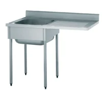 Plonge démontable pour machine à laver avec dosseret 1 bac égouttoir à droite largeur 700 mm