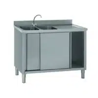 Plonge sur placard acier inoxydable adossée L 1600 x l 700 x H 900 mm