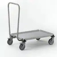 Porte-plateaux tout inox à dosseret hauteur 900 mm