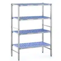 Rayonnage linéaire clayettes polypropylène à niveaux